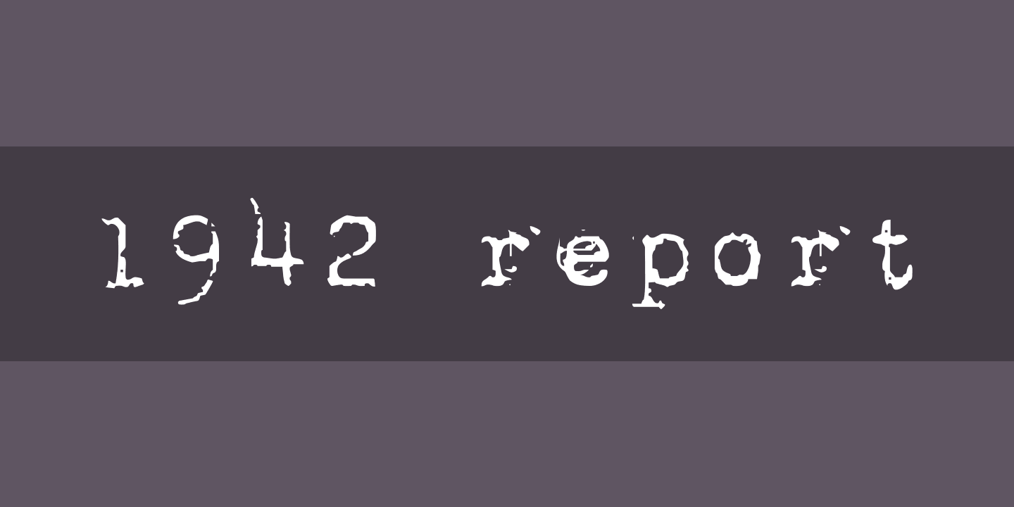 1942 report Font preview